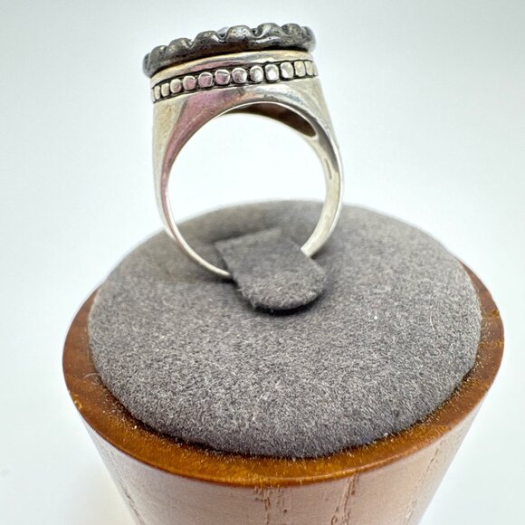 VTG Sterling Silver 925 Signet Style Shield Design Statement RIng Size 6.75 - Picture 4 of 12